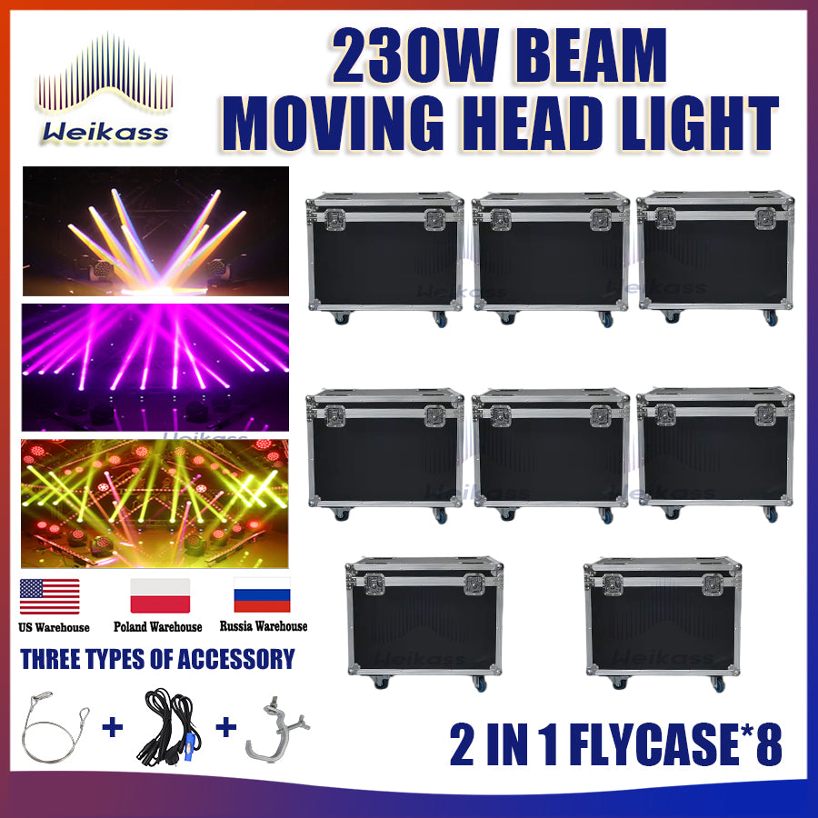 No Tax 1-12Pcs Professional DJ Light 230W Beam Moving Head Light High Definition Lens Big Beam Stage Light DMX Fixture