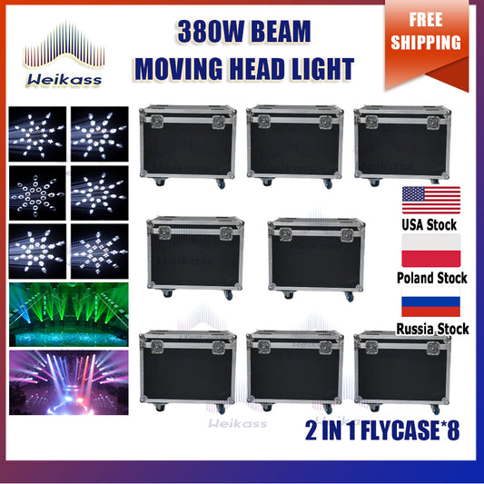 0 Tax 8Pcs Flight Case For New Bulb Beam 380W 20R Moving Head Lighting Colored Beam Lighting For DJ  Concert Wedding Spotlight