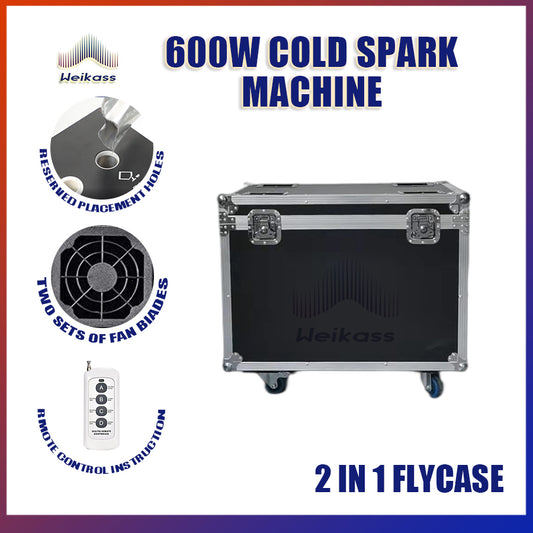 0 Tax 1Pcs Flycase 2in1 For 600W Cold Spark Machine Cold Firework Machine DMX Remote Control LCD Cold Sparking Machine