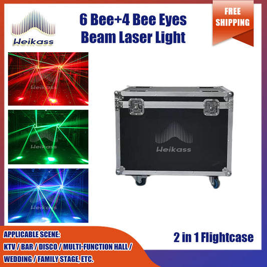 0 Tax 1 Flight Case For 6 Arms 6in1 RGBW LED Moving Head Light By Sound Activated And DMX 512 For DJ Disco Stage Party Music Pub