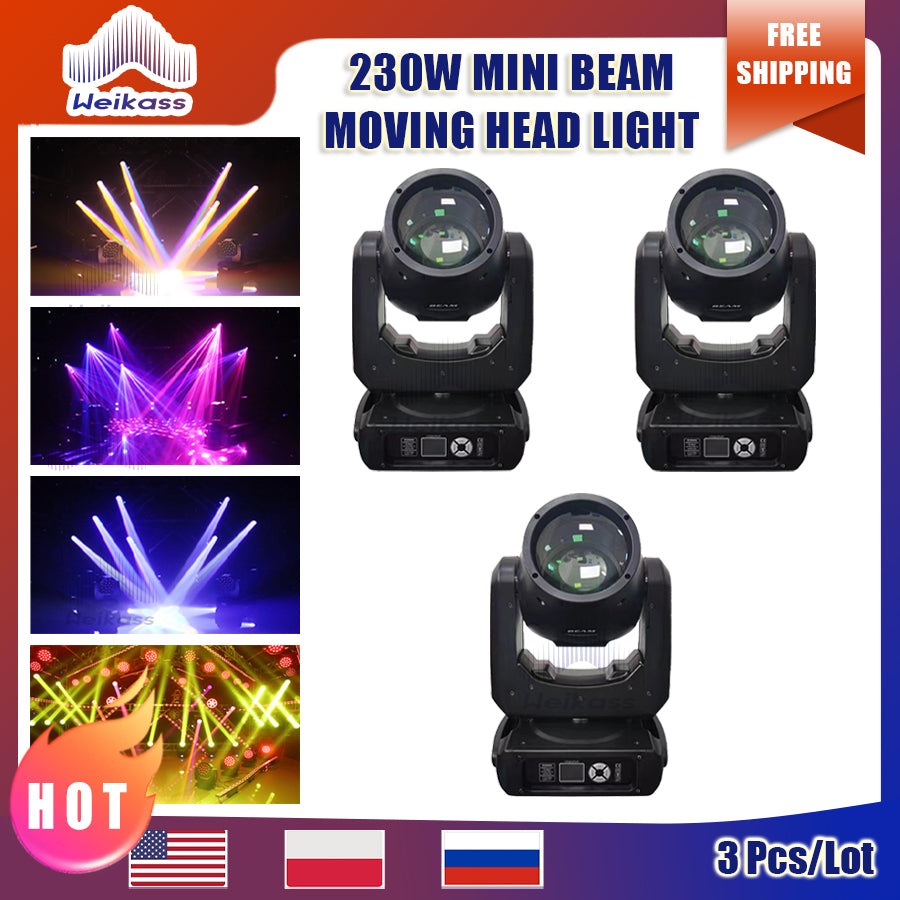 0 Tax 3Pcs Mini Beam 230W 7R Moving Head Light Professional Stage Beam Lighting for Show Disco Dj Club Nightclub Light