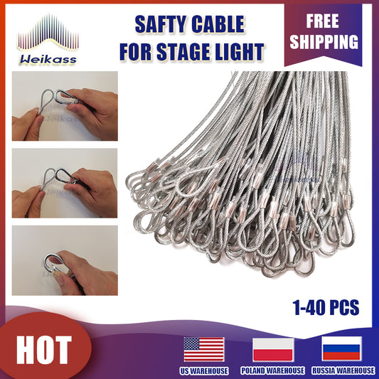 1-40 Cables Free Shipping Safety Ropes Security Cable Safety Cable Steel Wire Stage Light Equipment Led Bar Par Light Maximum Bearing Weight