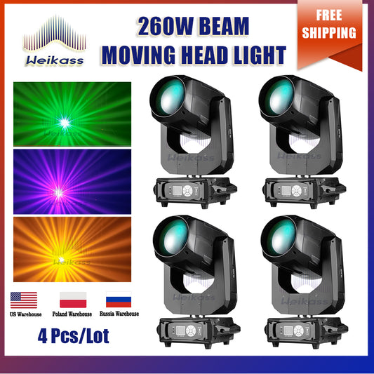 0 Tax 4Pcs Bulb 260W 9R/10R Beam Moving Head Lighting Frost 16 With 8+16+24 Double prisms Rainbow For DJ Party Nightclub Dance Floor Wedding