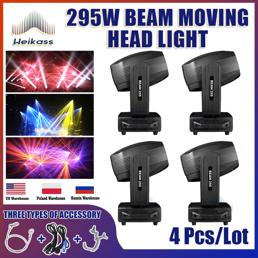 0 Tax 1-10PCS 295W Beam Moving Head Light DMX Stage Lighting For Wedding DJ Disco Party Concert Professional Facet Prism Effect