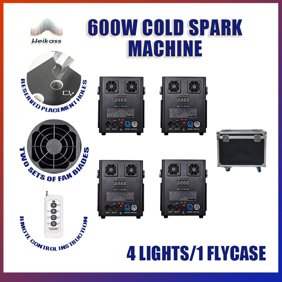 0 Tax 1-12Pcs 600W Cold Spark Machine DMX Remote Control With LCD Display 600W Cold Firework Machine Fountain Cold Sparkular Machine Ti Powder