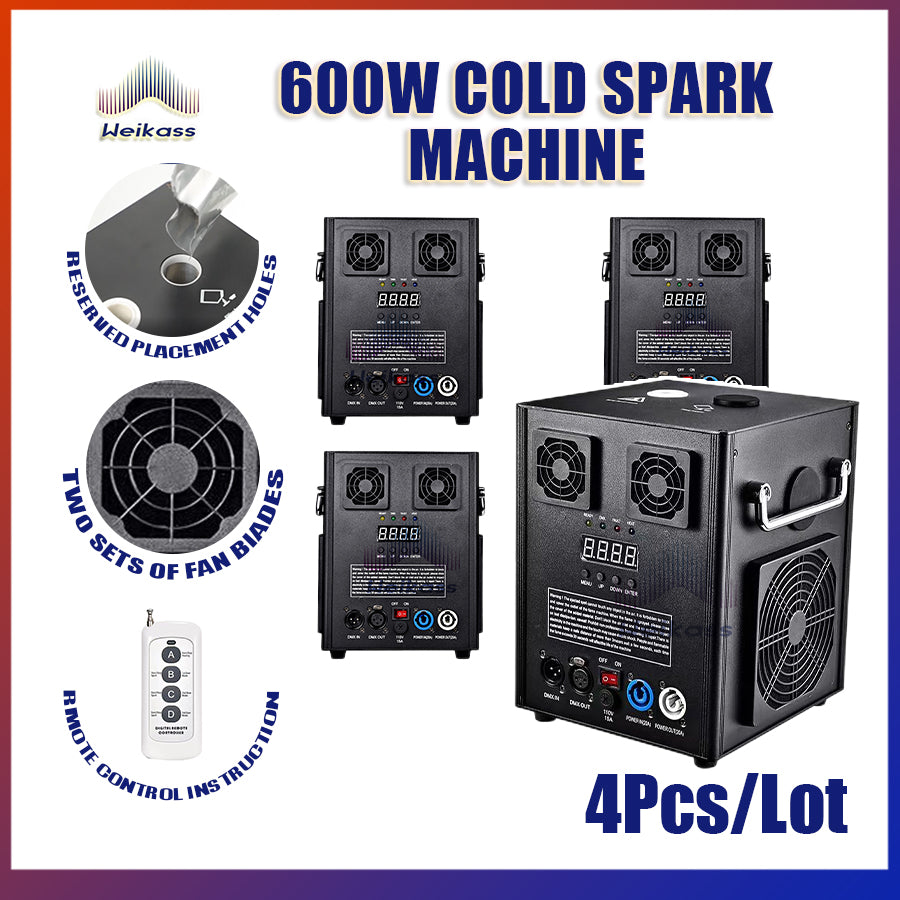 0 Tax 1-12Pcs 600W Cold Spark Machine DMX Remote Control With LCD Display 600W Cold Firework Machine Fountain Cold Sparkular Machine Ti Powder