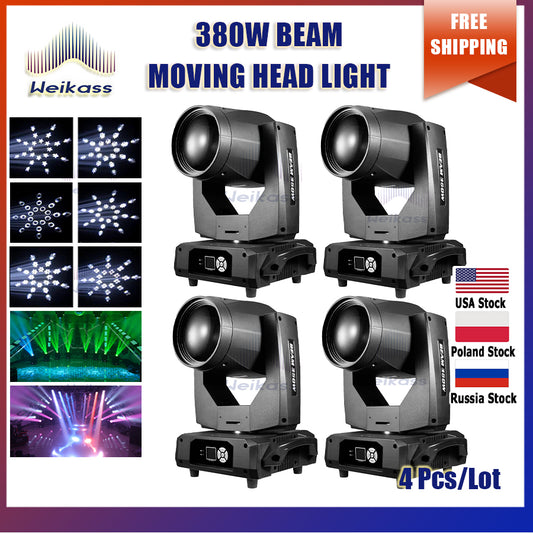 0 Tax 4Pcs New Bulb Beam 380W 20R Moving Head Lighting Colored Beam Lighting For DJ Disco Concert Wedding Spotlight