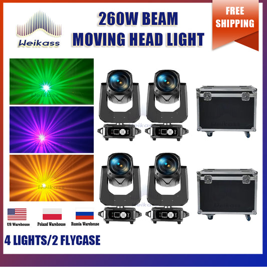 0 Tax 4Pcs Beam 10r 260W 2 Flightcase Moving Head Beam Sharpy Beam Light Lyre Beam 10r 260 DMX Rainbow Effect Dj Stage Light