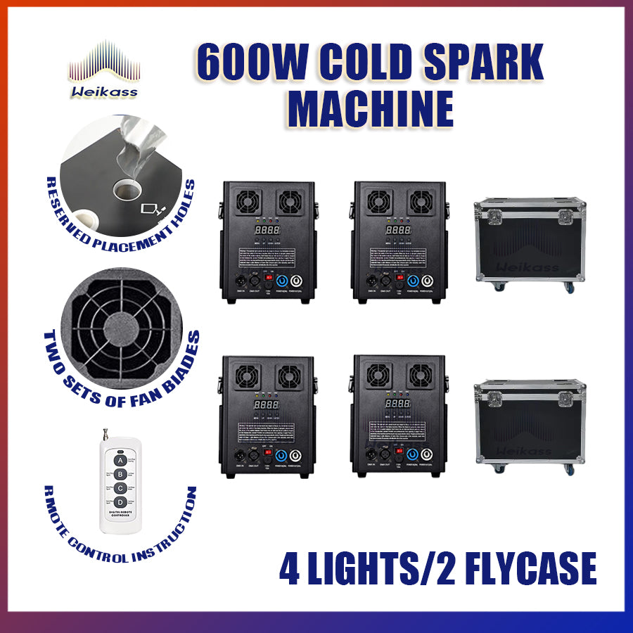 0 Tax 1-12Pcs 600W Cold Spark Machine DMX Remote Control With LCD Display 600W Cold Firework Machine Fountain Cold Sparkular Machine Ti Powder