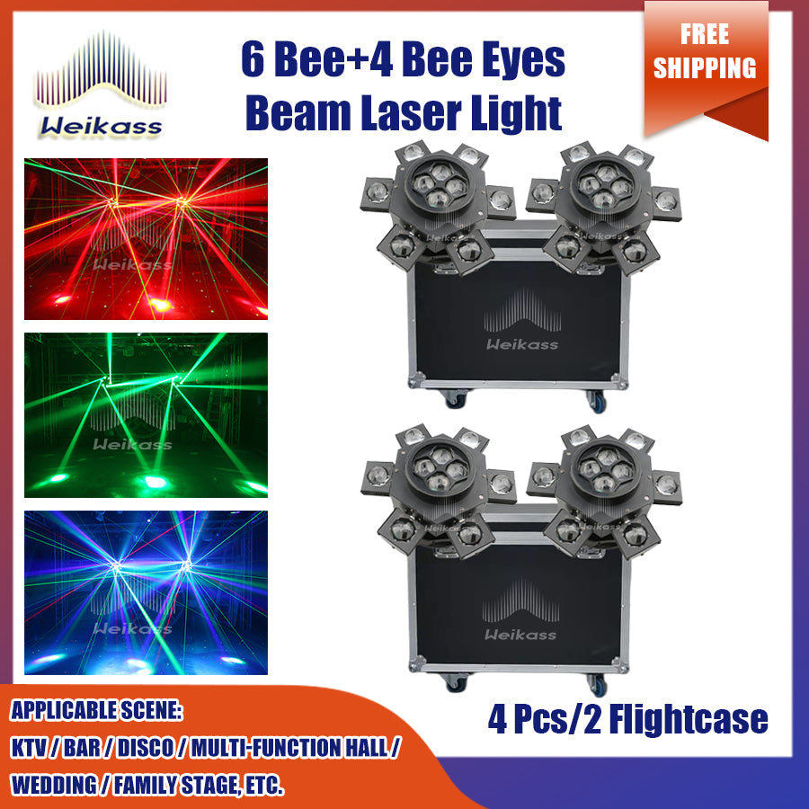 0 Tax 1-10 New Bee Eye Laser 6 Arms Beam Led RGBW Moving Head Light With DMX Control For Disco Party Christmas Recommend