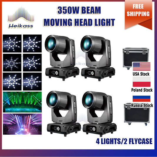 0 Tax 4Pcs 17r 350w Beam 350W 17r Moving Head Light With Flight Case LED Moving Head Lighting Beam Spot Wash Stage Lights DMX512