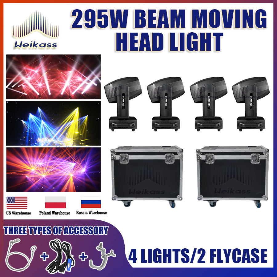 0 Tax 1-10PCS 295W Beam Moving Head Light DMX Stage Lighting For Wedding DJ Disco Party Concert Professional Facet Prism Effect