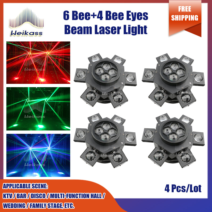 0 Tax 1-10 New Bee Eye Laser 6 Arms Beam Led RGBW Moving Head Light With DMX Control For Disco Party Christmas Recommend