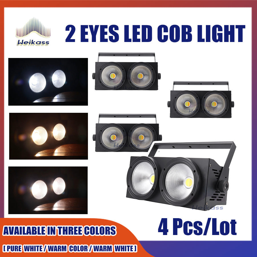 No Tax 4Pcs LED 2Eyes 200W theater light COB 2 Eyes 200W DMX LED Blinds Stage Light for Theater Concert Church Party