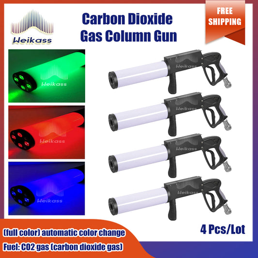 0 Tax 4Pcs Carbon Dioxide Gas Column Gun Bar Party Led DJ Wedding Stage Co2 Jet Machine Effect Fogger Smoke Gun Shoot Distance