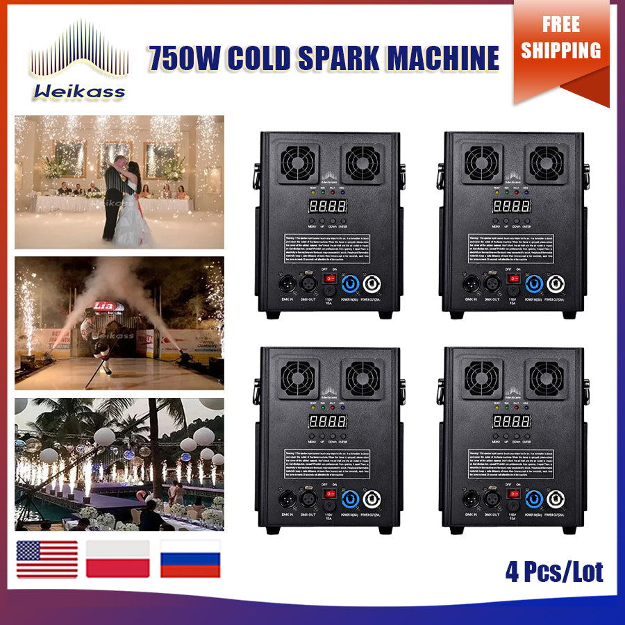 1~10PCS 750W Cold Sparks Machine Flightcase Ti Powder  Sparkler Wedding Fireworks Cold Spark Machine Indoor Outdoor Dj Party