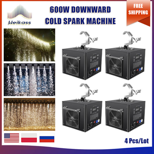 No Tax 4Pcs Cold Sparks Machine DMX Indoor Firework Machine Fountain Spark Powder Machine 600W 1-5M Jet Height Sparklers