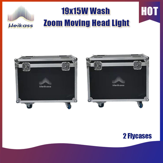 0 Tax 2Pcs Flycase For LED 19x15W Beam Lyre Wash Zoom Moving Head Light DJ Disco Party Bar Dance Floor Stage Effect Lighting Equipment