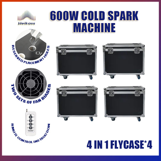 0 Tax 4Pcs Flightcase(4in1) For China Stage Light 600W DMX 512 Cold Spark Machine Fireworks Fountain Effect Machine Sparkler With Remote Control