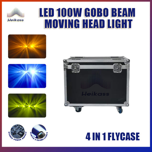 No Tax 1x Flightcase For Moving Head Beam 2r Spot Lyre 100W LED Stage Pattern Light DMX Control with 8 Rotating Prism Super Bright DJ Disco