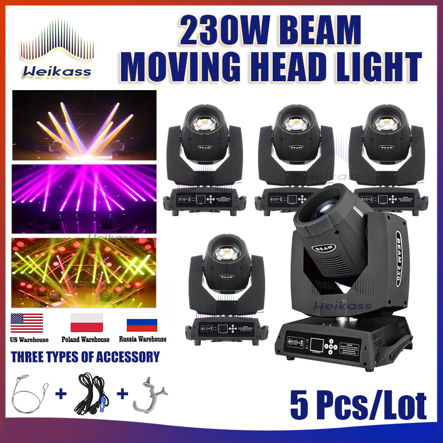 No Tax 1-12Pcs Professional DJ Light 230W Beam Moving Head Light High Definition Lens Big Beam Stage Light DMX Fixture