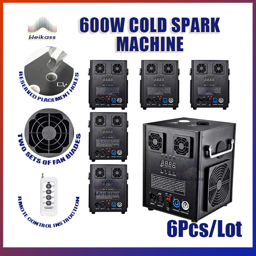 0 Tax 1-12Pcs 600W Cold Spark Machine DMX Remote Control With LCD Display 600W Cold Firework Machine Fountain Cold Sparkular Machine Ti Powder