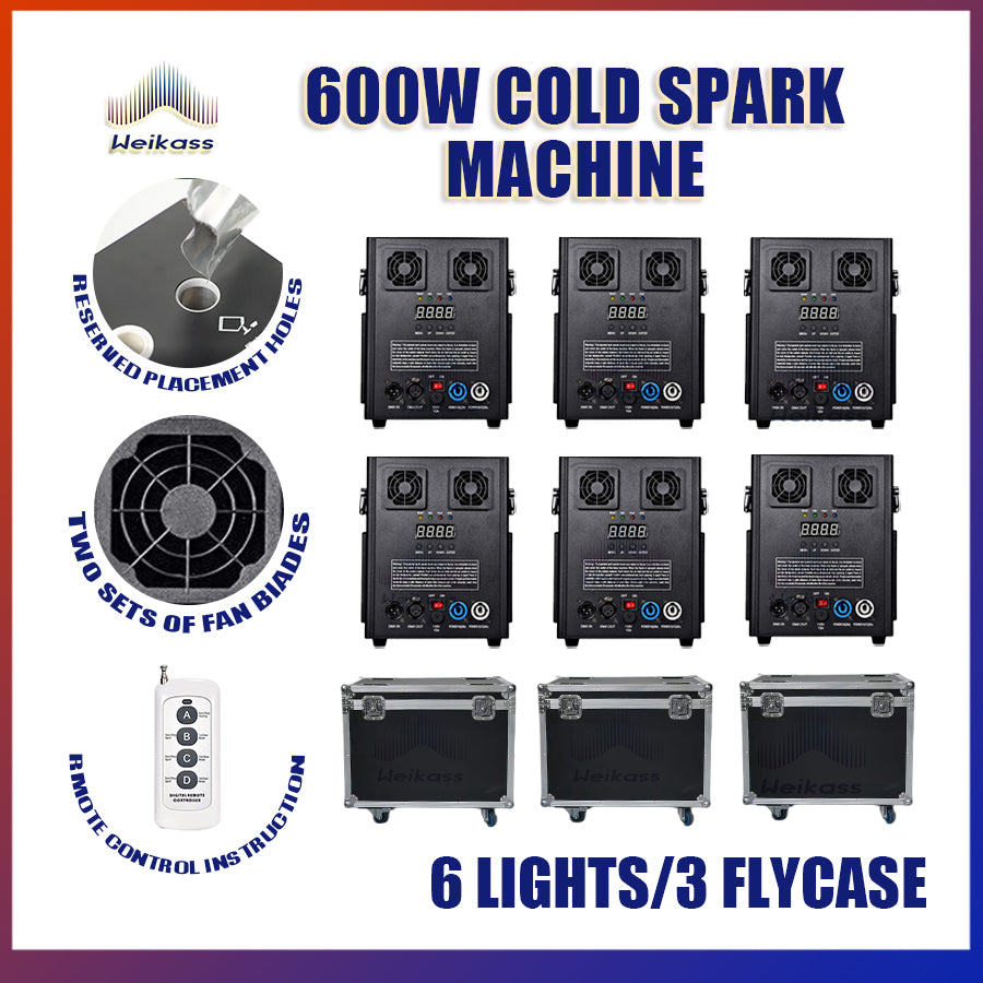 0 Tax 1-12Pcs 600W Cold Spark Machine DMX Remote Control With LCD Display 600W Cold Firework Machine Fountain Cold Sparkular Machine Ti Powder