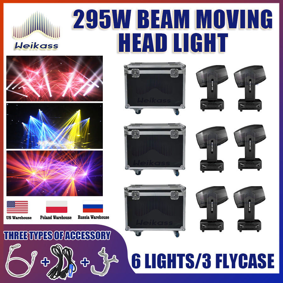 0 Tax 1-10PCS 295W Beam Moving Head Light DMX Stage Lighting For Wedding DJ Disco Party Concert Professional Facet Prism Effect