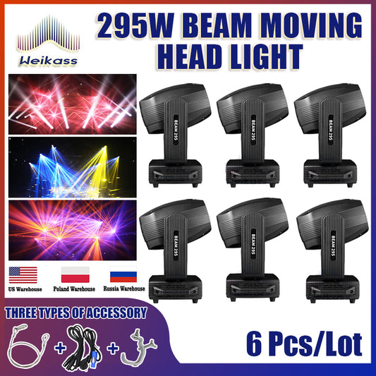 0 Tax 6Pcs Professional DJ Light 295W Beam Moving Head Stage Light High Definition Lens For DJ  Party Concert Professional Stage