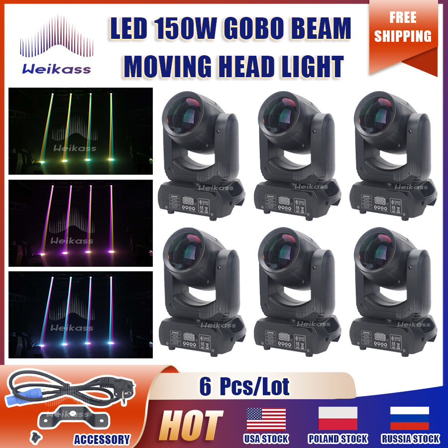 No Duty 1-12Pcs Mini 150W LED Beam Spot Light 6+12 Rotating Prism Moving Head Light For DJ Bar Disco Party Club Stage Effect Lighting