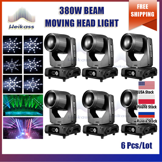 0 Tax 6PCS 380W Moving Head Beam Spot Stage Effect Lighting For Dj Disco Night Club Wedding Decoration Gobo Fixture Dj Effect Wedding Party