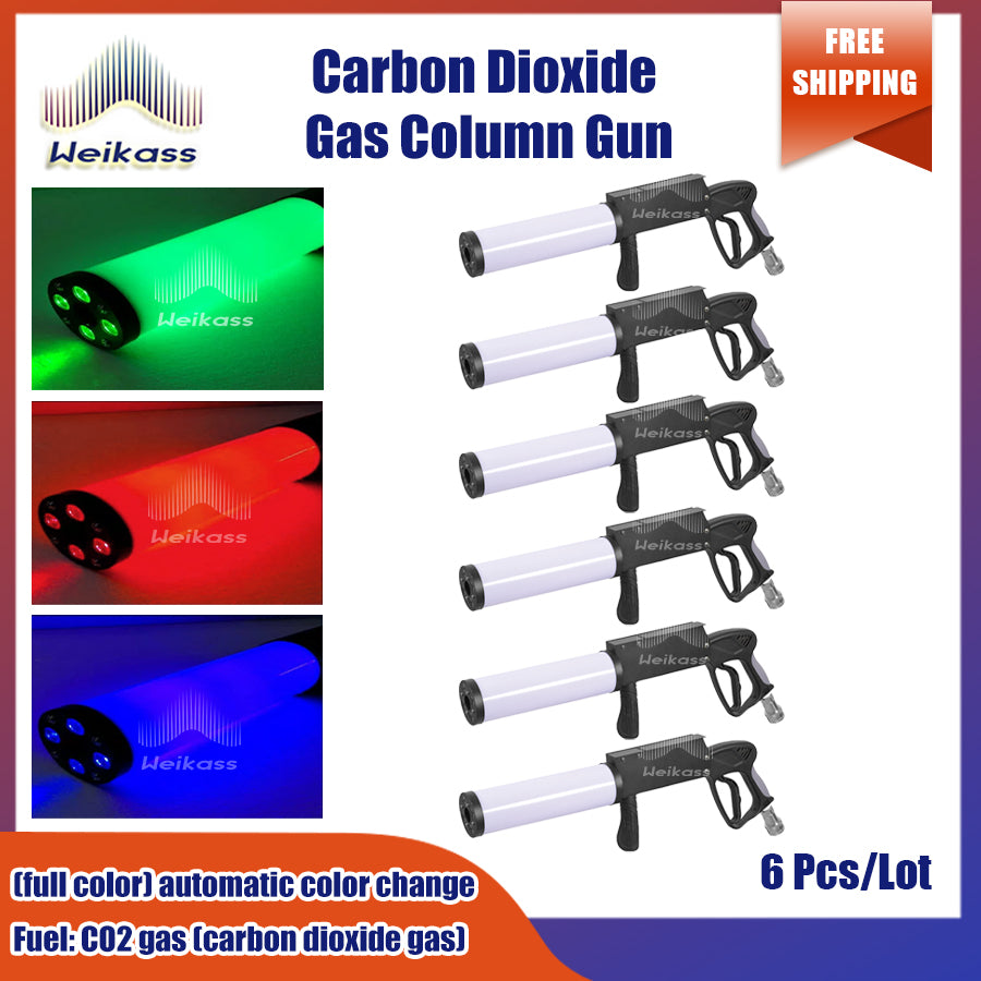 0 Tax 2-8Pcs Hot sell Carbon dioxide gas gun RGB LED handheld dry ice gun disco DJ CO2 atmosphere prop wedding nightclub party Stage