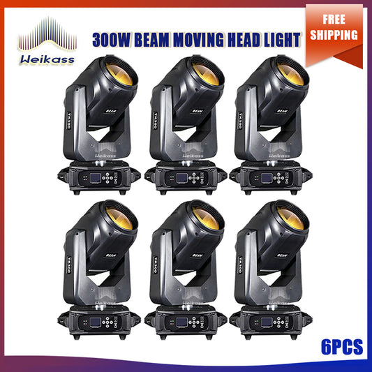 No Tax 6Pcs 300W Moving Head Lighting Beam LED 8+16 Prism Frost Effect Rainbow Wheel For DJ Bar Disco Party Wedding Stage