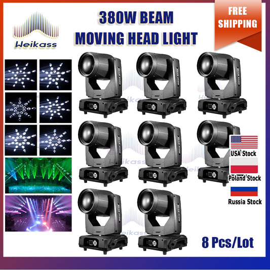 0 Tax 8Pcs 380W 20R Sharpy Beam Moving Head Light 16 With 8+16+24 Double Prism Stage Beam Lights For DJ Disco Concert Wedding