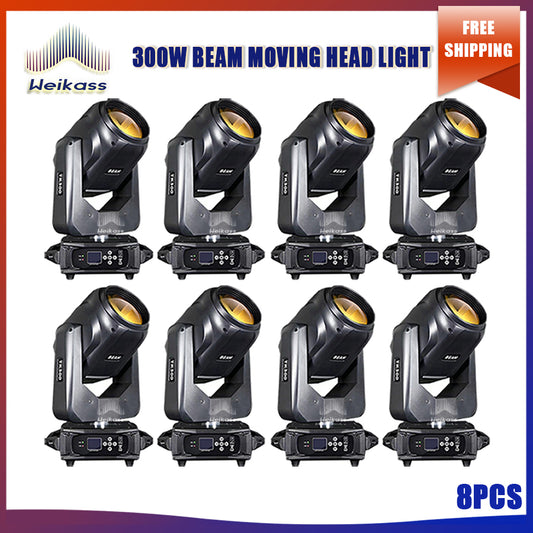 No Tax 8Pcs 300W LED Moving Head Beam Spot Stage Effect Lighting For Dj Disco Night Club Wedding Events Sharpy DMX Sound Models