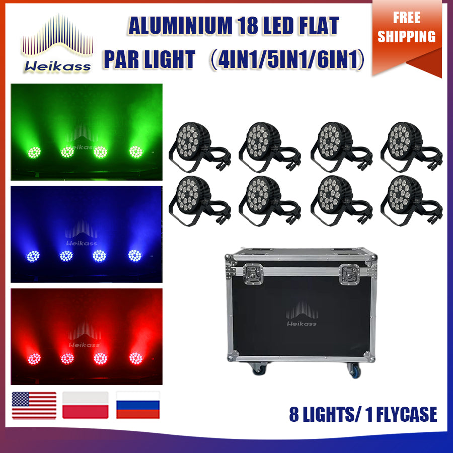 No Tax 4-32Pcs Aluminum Flat Par 18x12/18w 4/5/6in1 Alloy Par Led Slim Par RGBWA UV Professional Dj Par Wash Light High