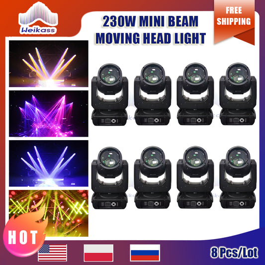 0 Tax 8Pcs Mini Beam 230W 7R Moving Head Light 230W DJ Moving Key Model Beam Sharpy Beam Stage Disco Light