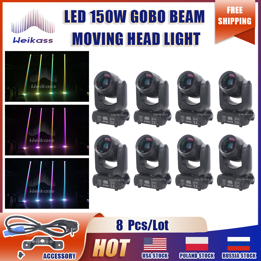 No Duty 1-12Pcs Mini 150W LED Beam Spot Light 6+12 Rotating Prism Moving Head Light For DJ Bar Disco Party Club Stage Effect Lighting