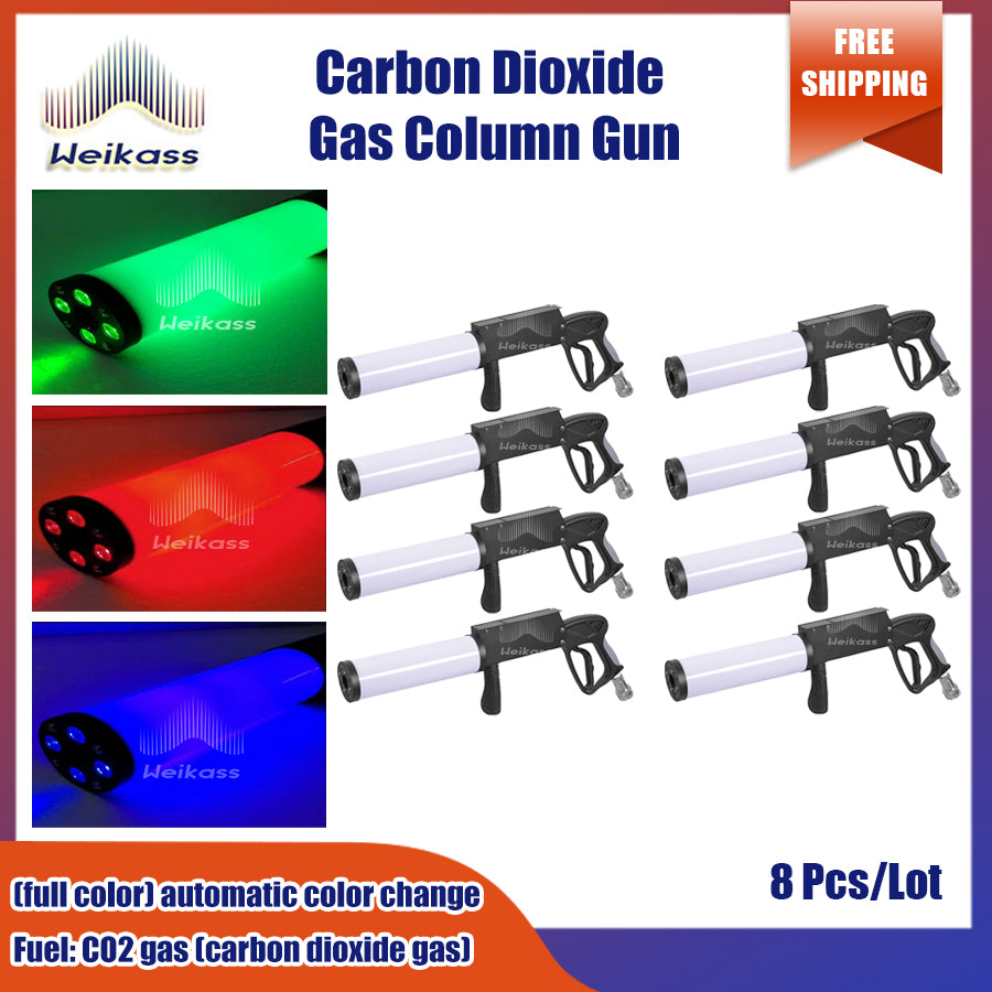 0 Tax 2-8Pcs Hot sell Carbon dioxide gas gun RGB LED handheld dry ice gun disco DJ CO2 atmosphere prop wedding nightclub party Stage