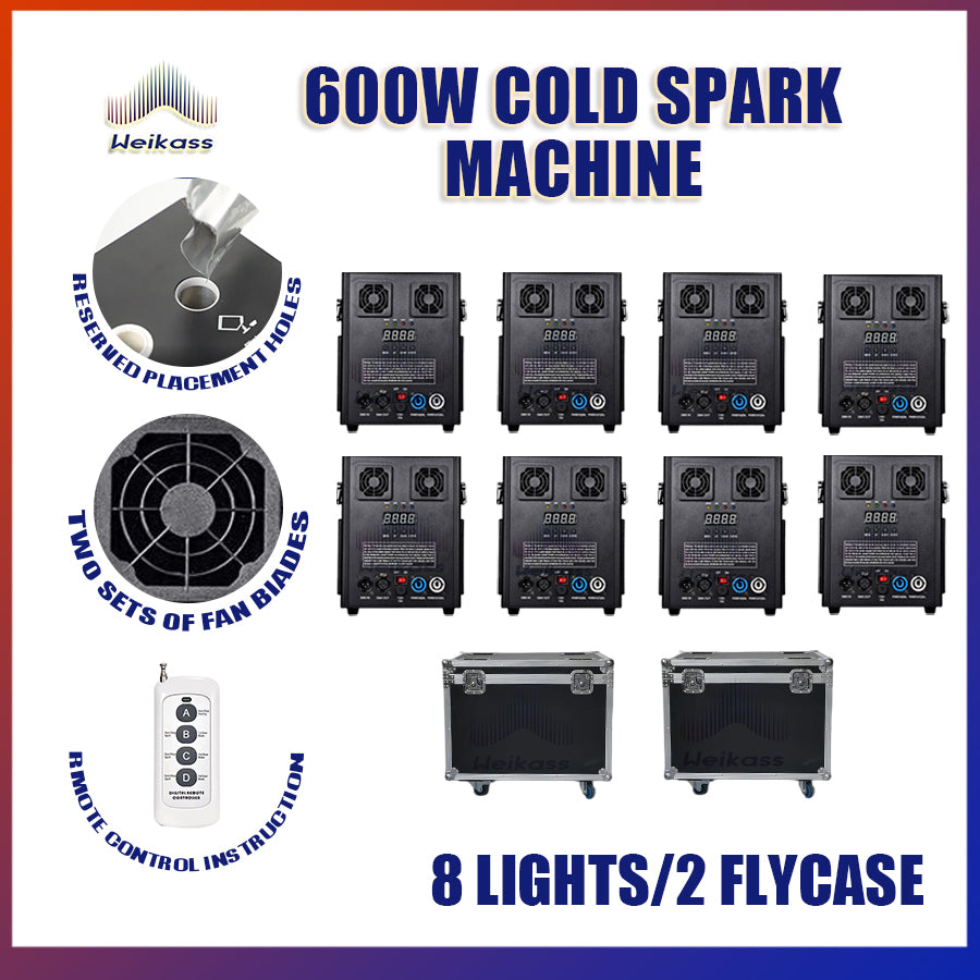 0 Tax 1-12Pcs 600W Cold Spark Machine DMX Remote Control With LCD Display 600W Cold Firework Machine Fountain Cold Sparkular Machine Ti Powder