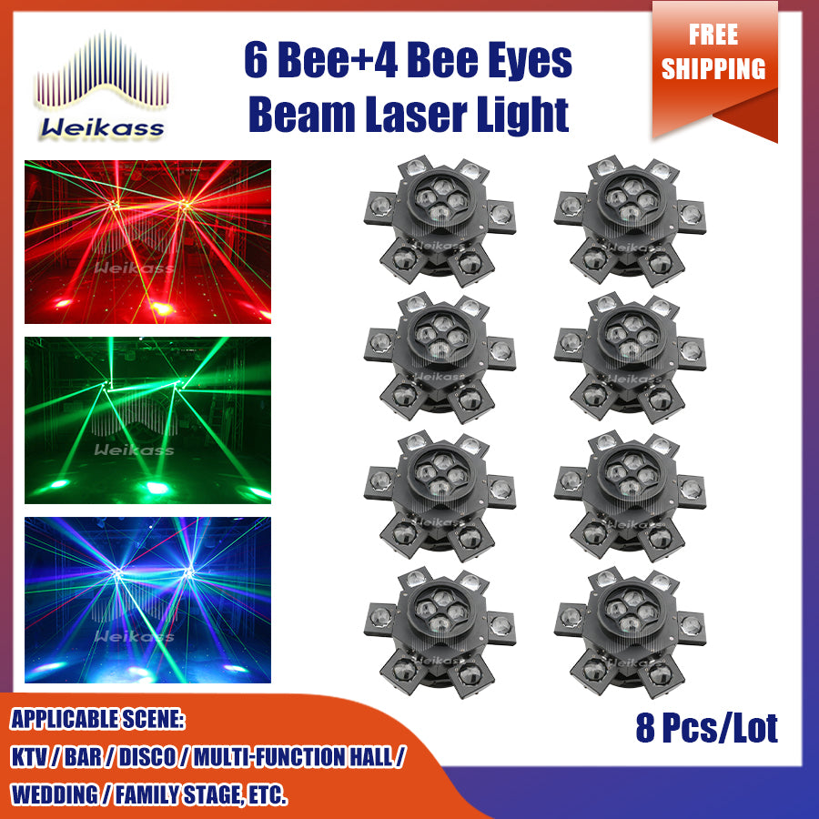 0 Tax 1-10 New Bee Eye Laser 6 Arms Beam Led RGBW Moving Head Light With DMX Control For Disco Party Christmas Recommend