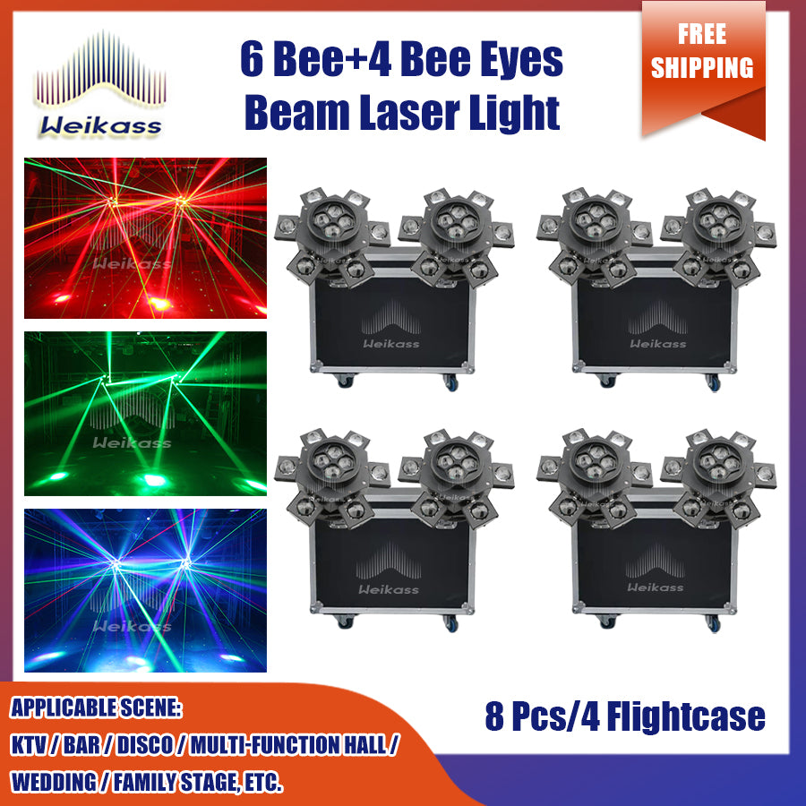 0 Tax 1-10 New Bee Eye Laser 6 Arms Beam Led RGBW Moving Head Light With DMX Control For Disco Party Christmas Recommend