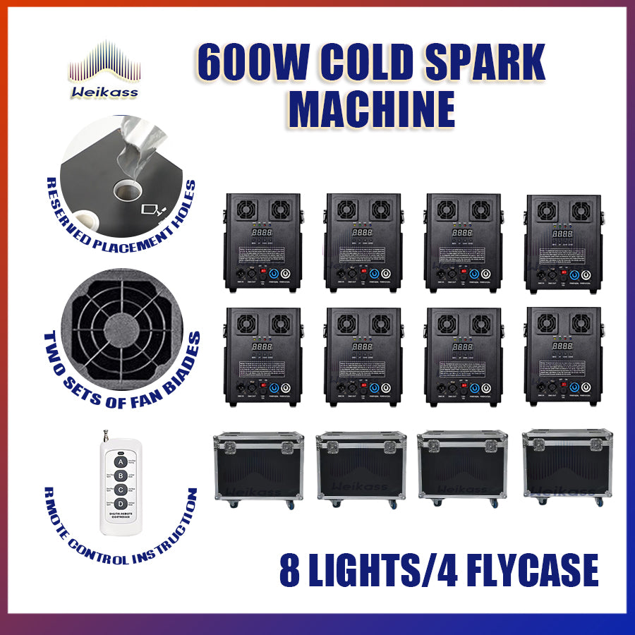 0 Tax 1-12Pcs 600W Cold Spark Machine DMX Remote Control With LCD Display 600W Cold Firework Machine Fountain Cold Sparkular Machine Ti Powder