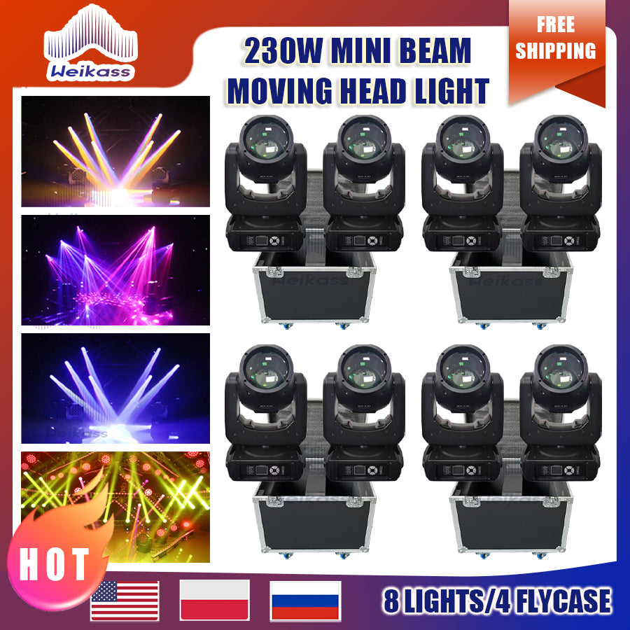 0 Tax Professional 1-12Pcs Mini Beam 230W 7R Moving Head Light Professional Stage Beam Lighting for Show Party Disco DMX FlightCase Option