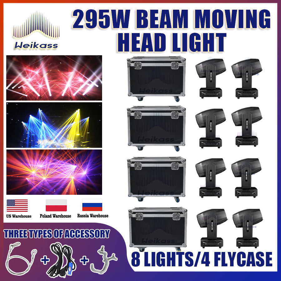 0 Tax 1-10PCS 295W Beam Moving Head Light DMX Stage Lighting For Wedding DJ Disco Party Concert Professional Facet Prism Effect