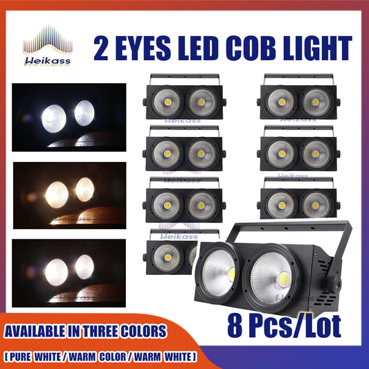 No Tax 8Pcs 2x100W 2 Eyes COB Light DMX Stage Lighting 200W Cold / Warm White 2in1 COB Lighting Dj Bar Wedding Party