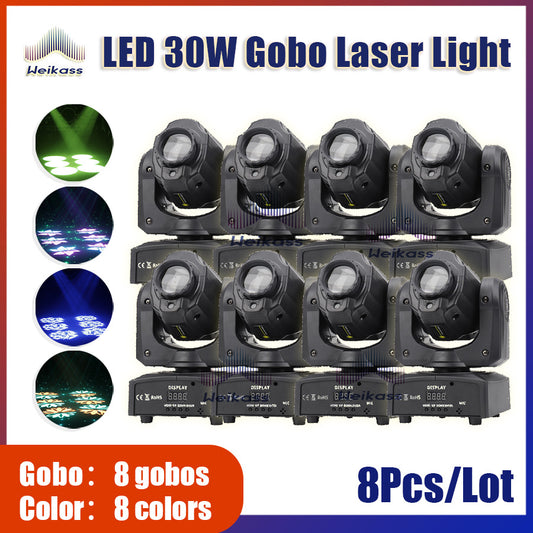 No Tax 8Pcs New Factory Outlet 30W Mini Spot Laser Disco Dj Led Moving Head Beam Stage Lights For Party Recommened