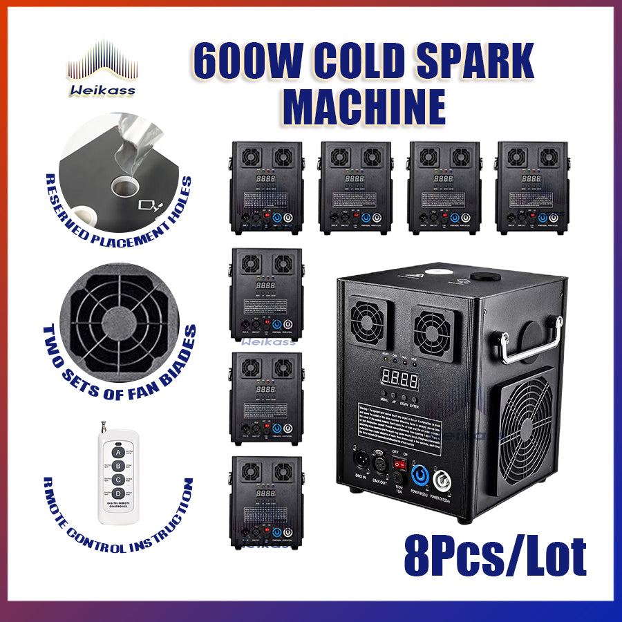 0 Tax 1-12Pcs 600W Cold Spark Machine DMX Remote Control With LCD Display 600W Cold Firework Machine Fountain Cold Sparkular Machine Ti Powder