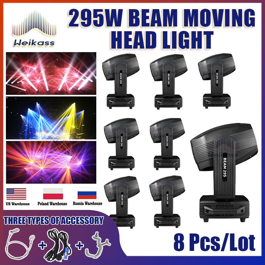 0 Tax 1-10PCS 295W Beam Moving Head Light DMX Stage Lighting For Wedding DJ Disco Party Concert Professional Facet Prism Effect