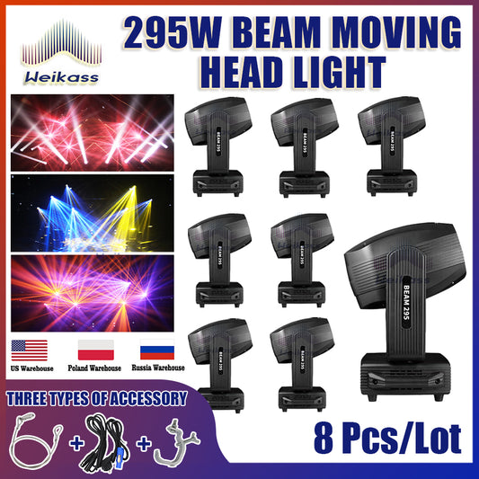 0 Tax 8Pcs 295W 15R Lyres Sharpy Zoom Beam Moving Head Light  Beam Moving Head Light DMX Stage Light Disco Light